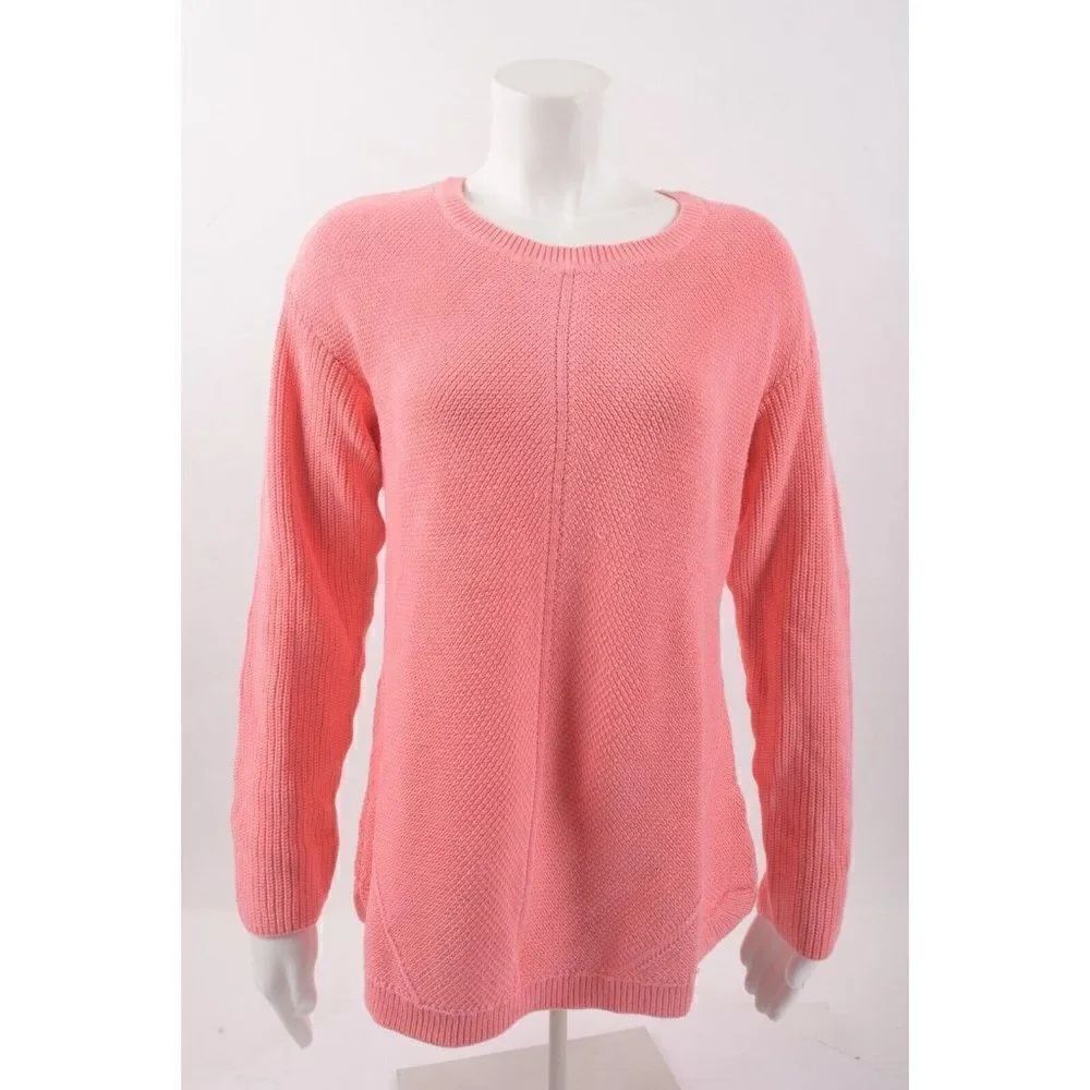 Talbots Womens Sweater Crewneck Knit M Pink Pima Cotton Pullover NWT